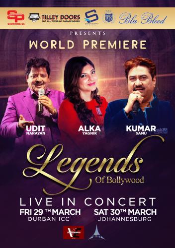 Bollywood has always been about the music and the world premiere of LEGENDS OF BOLLYWOOD featuring Udit Narayan, Alka Yagnik and Kumar Sanu will transport fans back to the enchanting scenes of their favourite Bollywood classics. A walk down memory lane in world premiere concert