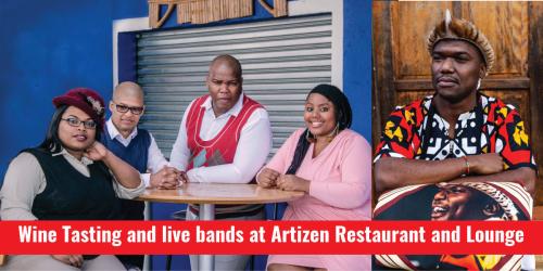 Wine Tasting and live bands at Artizen Restaurant and Lounge banner